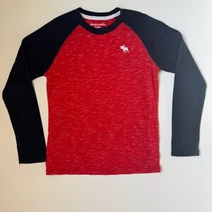 abercrombie kids raglan red, white, and navy blue shirt size 7/8